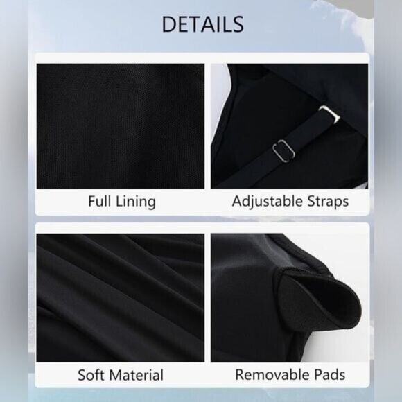 Smidmivi Women Black Swimsuit Medium Twist Front Tummy Control One Piece - Picture 6 of 8